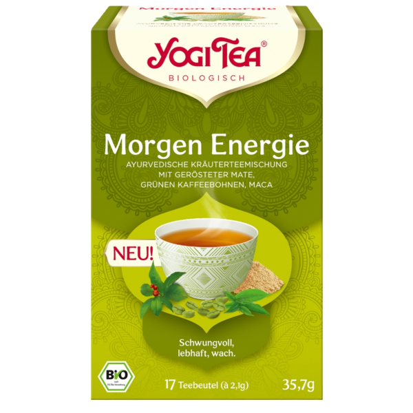 Yogi Tea Økologisk morgen-energi matete, 17 teposer