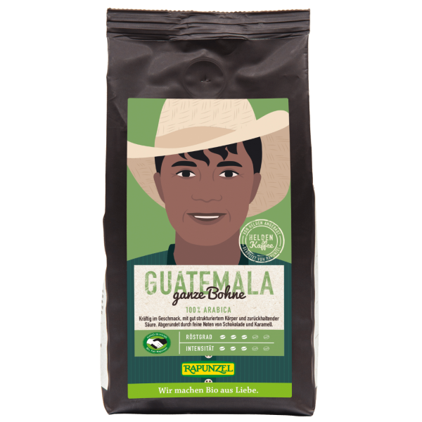 Rapunzel Bio Heldenkaffee Guatemala, ganze Bohne