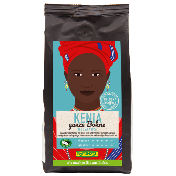 Rapunzel Bio Heldenkaffee Kenia, ganze Bohne