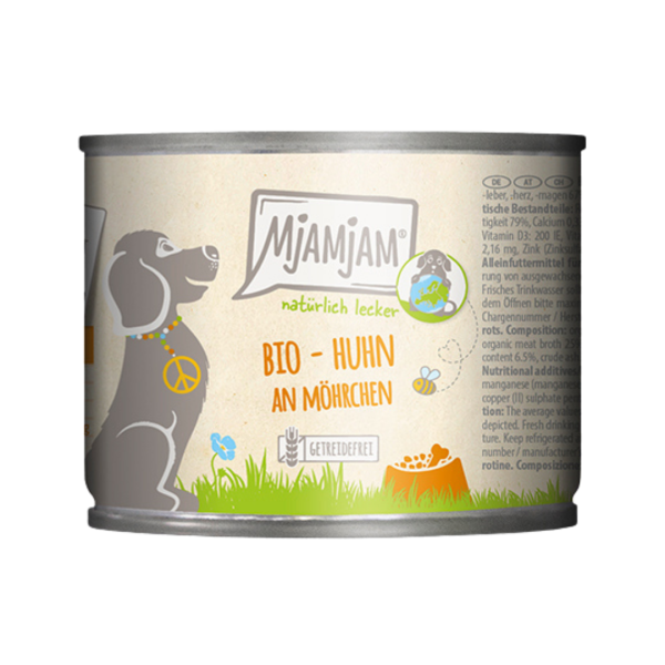 MjAMjAM Bio Hunde Nassfutter Huhn an Möhrchen