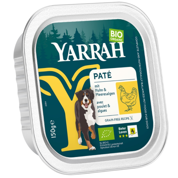 Yarrah Økologisk hundefoder paté kylling med tang