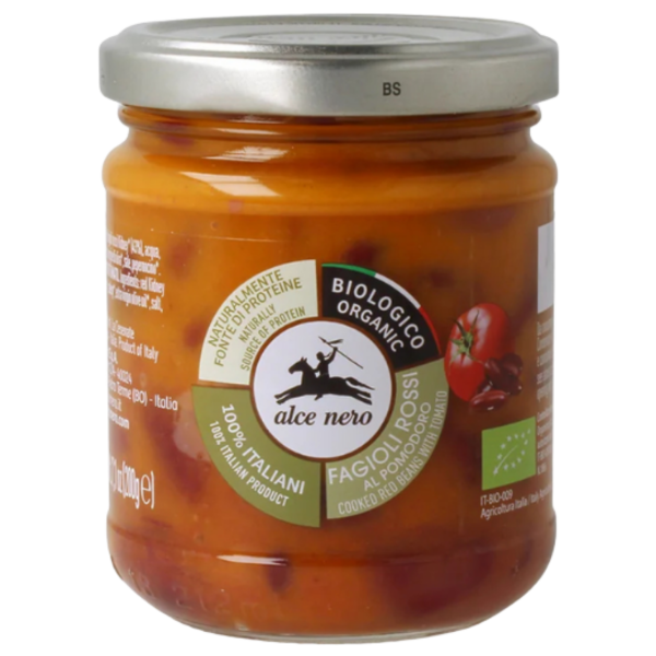 Alce Nero Økologiske kogte kidneybønner i tomatsauce, 200g