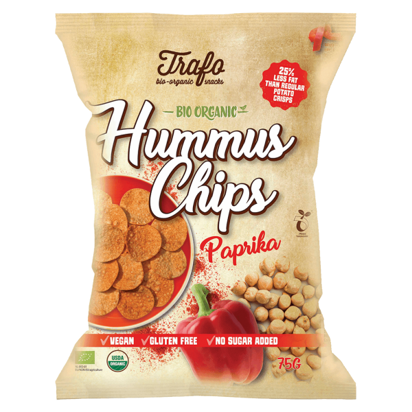 Trafo  Økologiske hummus-chips Paprika