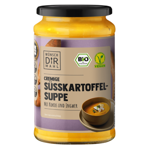 Wünsch Dir Mahl Økologisk sød kartoffelsuppe med kokos og ingefær