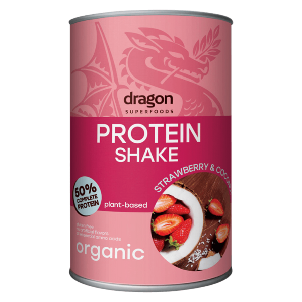 Dragon Superfoods Økologisk proteinshake jordbær-kokosnød