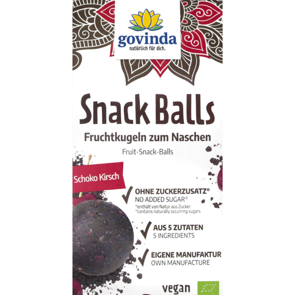 Govinda Økologiske Snack Balls Chokolade Kirsebær