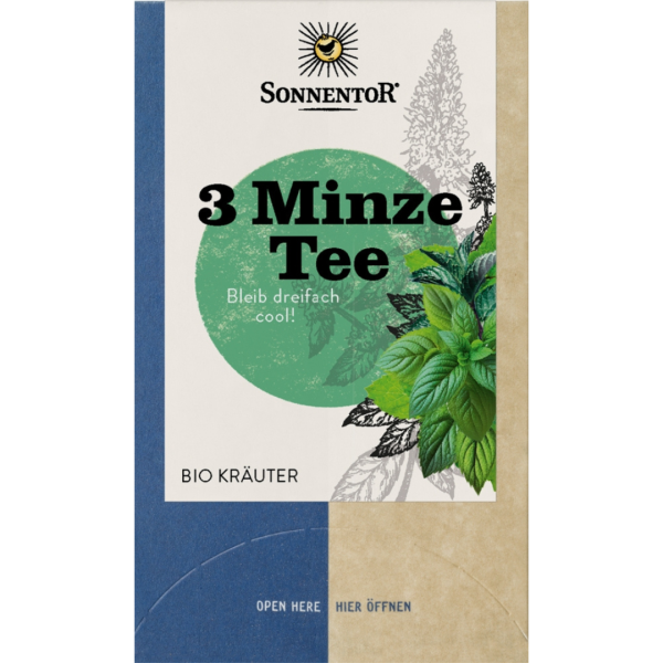 Sonnentor Bio 3-Minze Tee, 21,6 g, Doppelkammerbeutel