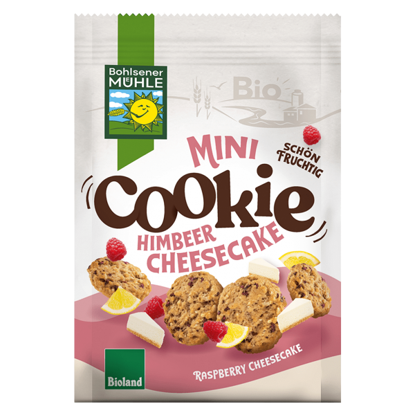 Bohlsener Mühle Økologisk mini cookie-hindbær-cheesecake