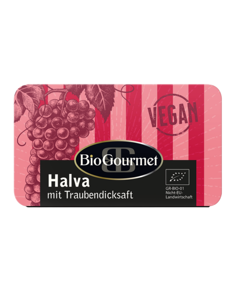 BioGourmet Bio Veganes Halva mit Traubendicksaft, 75g
