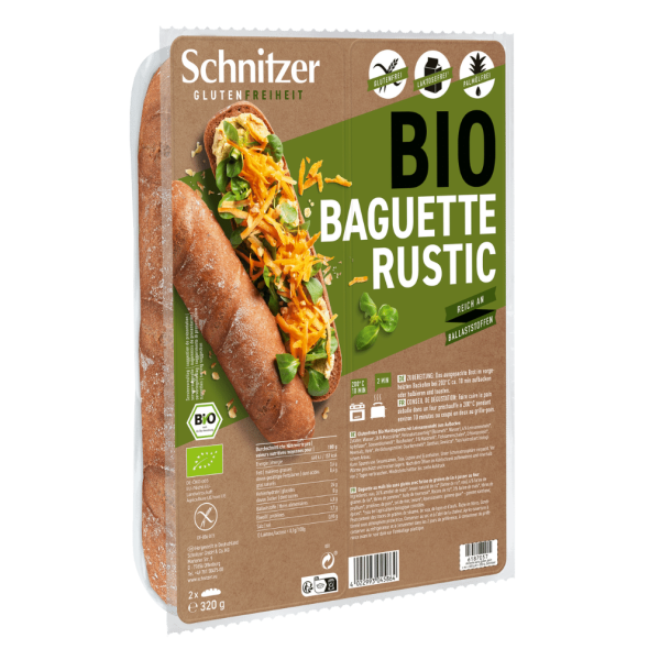 Schnitzer Økologisk baguette Rustic glutenfri, 2 stk., 320g
