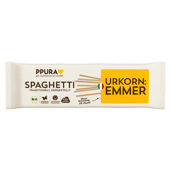PPura Økologisk spaghetti lavet af italiensk emmerhvede