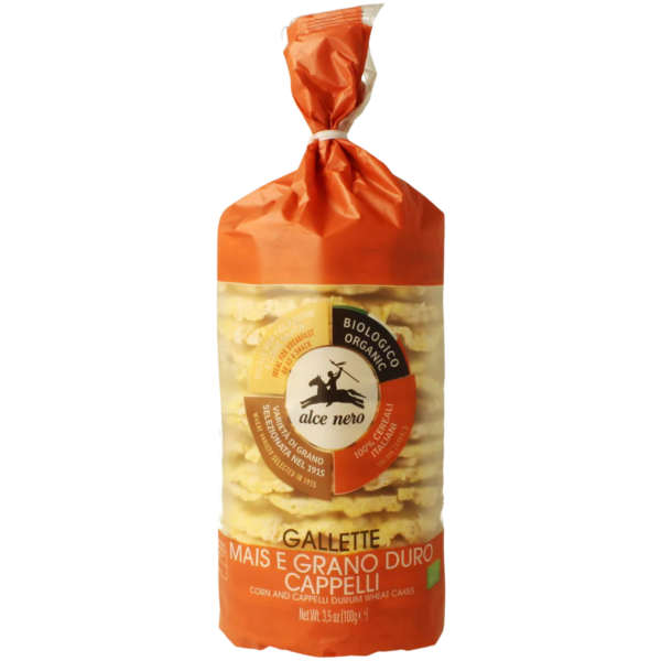 Alce Nero Økologiske majskiks med Cappelli-durumhvede, 100 g