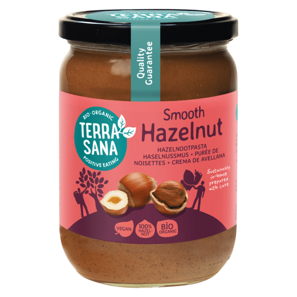 TerraSana Økologisk hasselnøddesmør af ristede nødder, 250 g