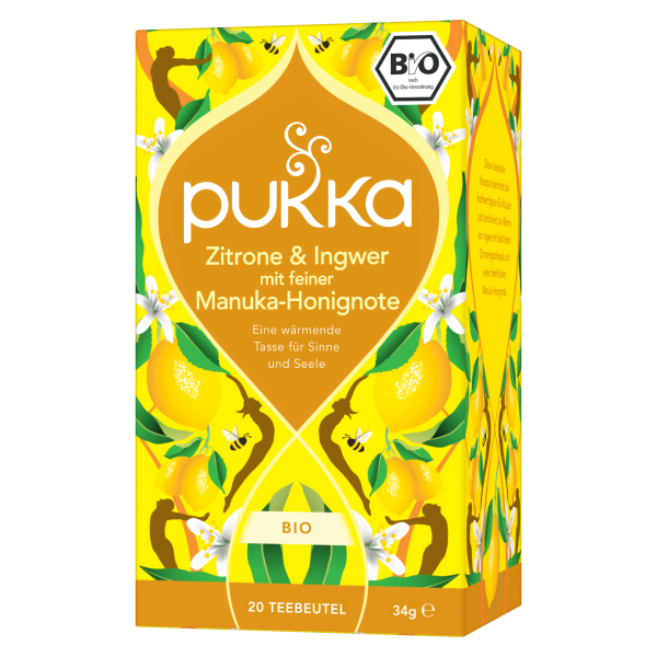 Pukka Økologisk citron, ingefær &amp; manukahonning, 20 teposer