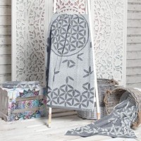 Spirit of Om Frotteetücher Blume des Lebens Kiesel/Silbergrau Spirit of Om Frotteetücher Blume des Lebens Kiesel/Silbergrau