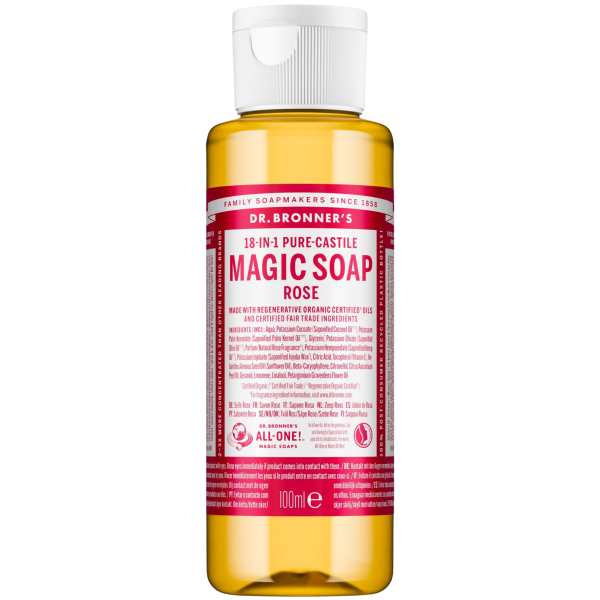 Dr. Bronners  Natursæbe Rose 18-i-1 Magic Soap, 100 ml