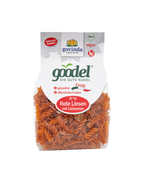 Govinda Bio Goodel Fusilli Rote Linsen Leinsaat, 250g
