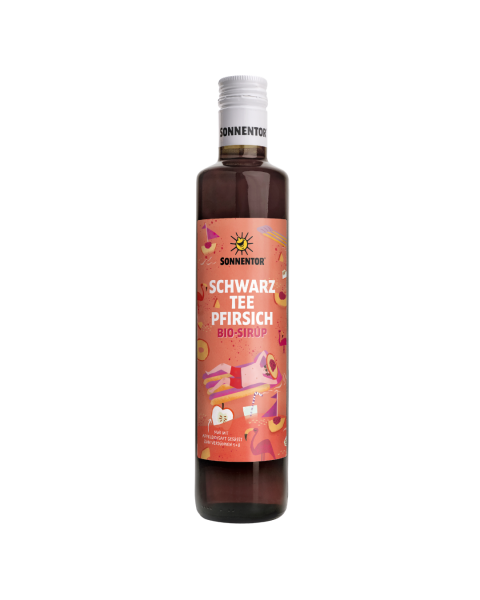 Sonnentor Bio Schwarztee-Pfirsich Eistee Sirup