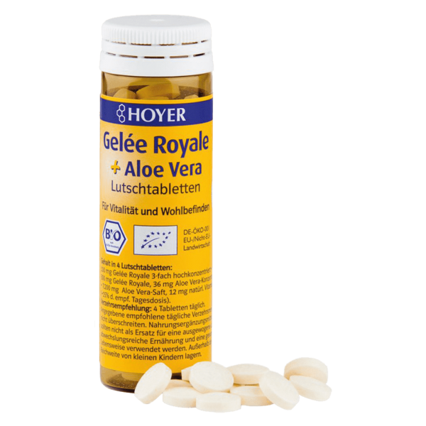 Hoyer Økologisk Gelèe Royale &amp; Aloe Vera sugetabletter 60 stk.