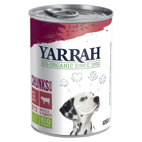 Yarrah Økologisk hundefoder oksekødsstykker