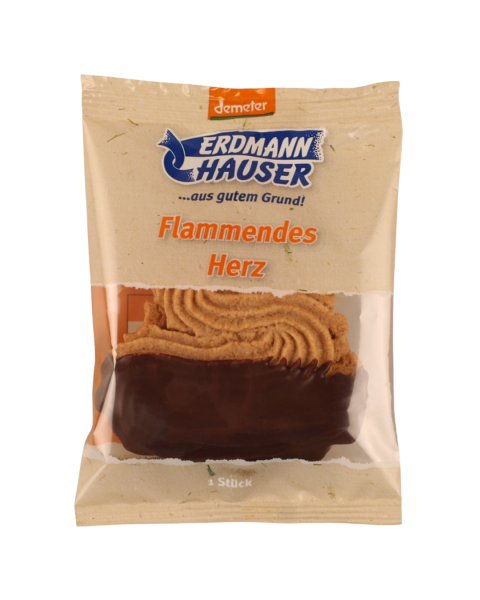 ErdmannHauser Økologisk Flammendes Herz sprøjtekage med nød-nougat, 85 g