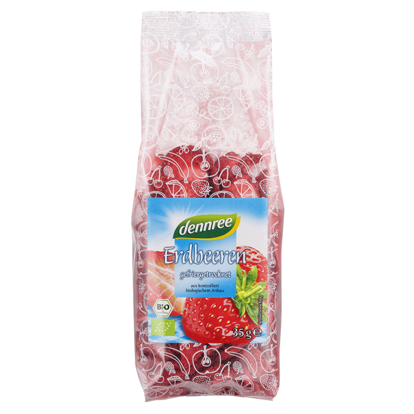 dennree Økologiske jordbær, frysetørrede i skiver