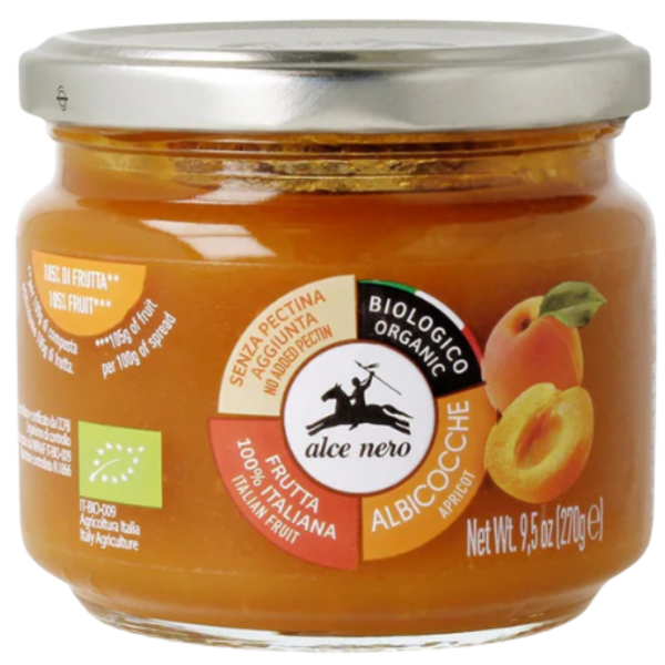Alce Nero Økologisk abrikosmarmelade, 270g