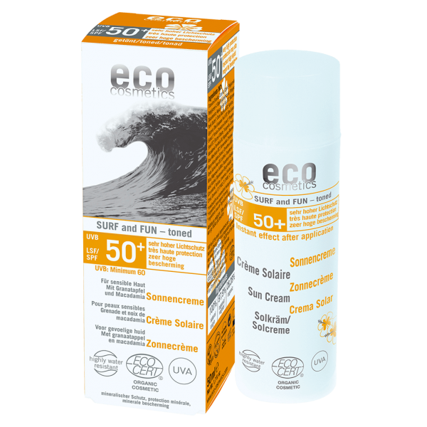 Eco Cosmetics Solcreme SPF 50+ tonet Surf &amp; Fun, 50 ml