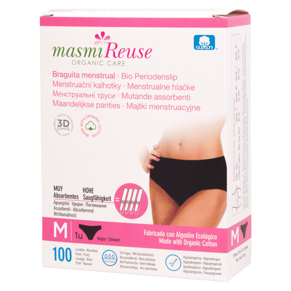 Masmi Organic Care Økologiske menstruationstrusser sort