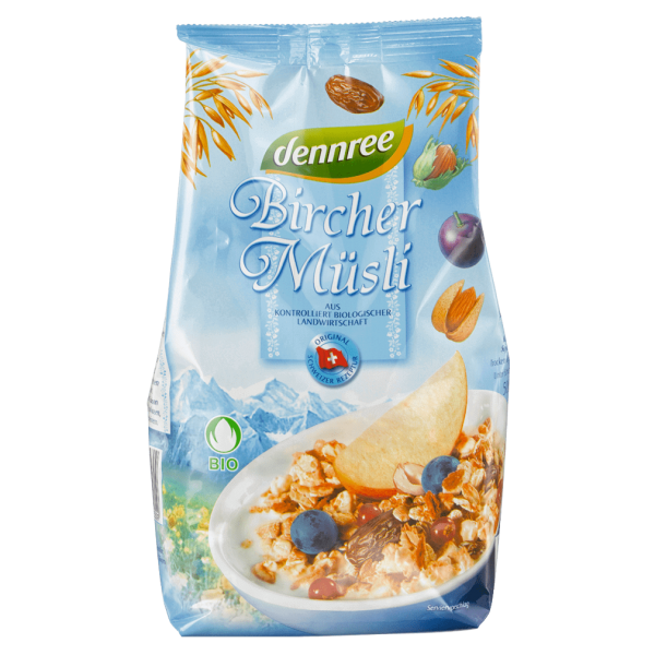 dennree Økologisk Bircher Müsli, 500 gr pakke