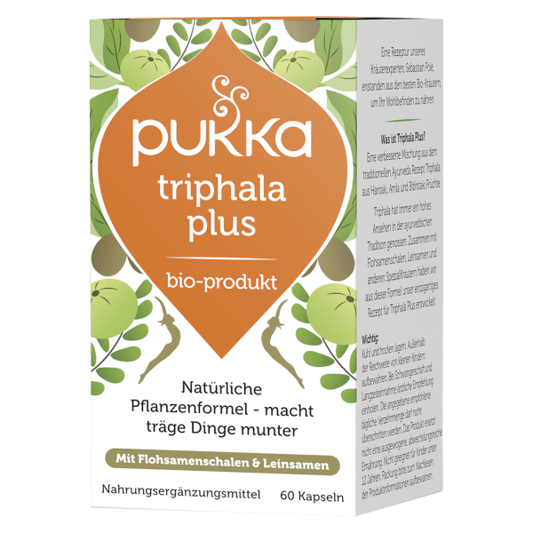 Pukka Økologisk Triphala Plus kapsler, 60 kapsler