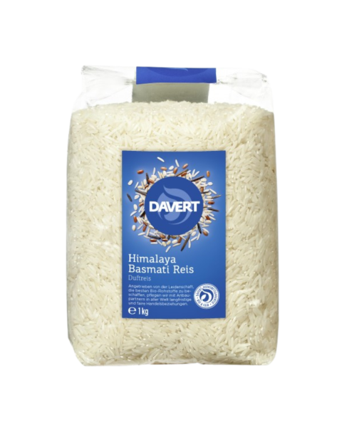 Davert Økologisk Himalaya basmatiris, hvid, forrådspakning