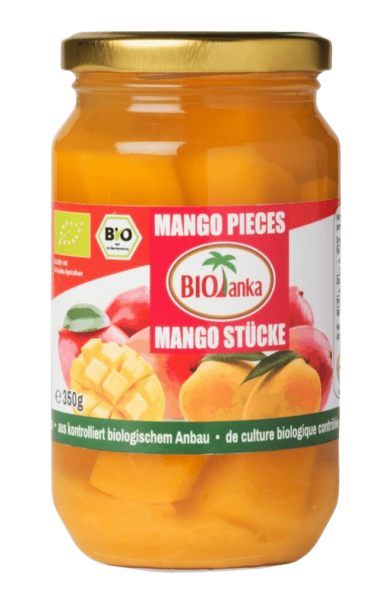 biolanka Økologiske mangostykker i ananasjuice
