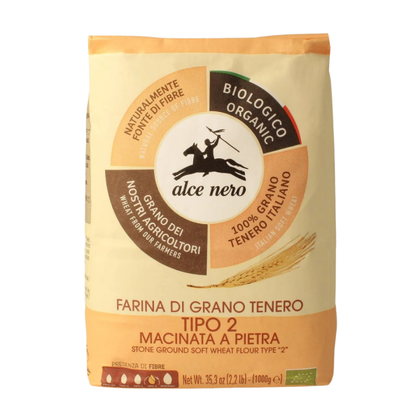 Alce Nero Bio Weichweizenmehl Typ 2 aus steingemahlenem Weizen