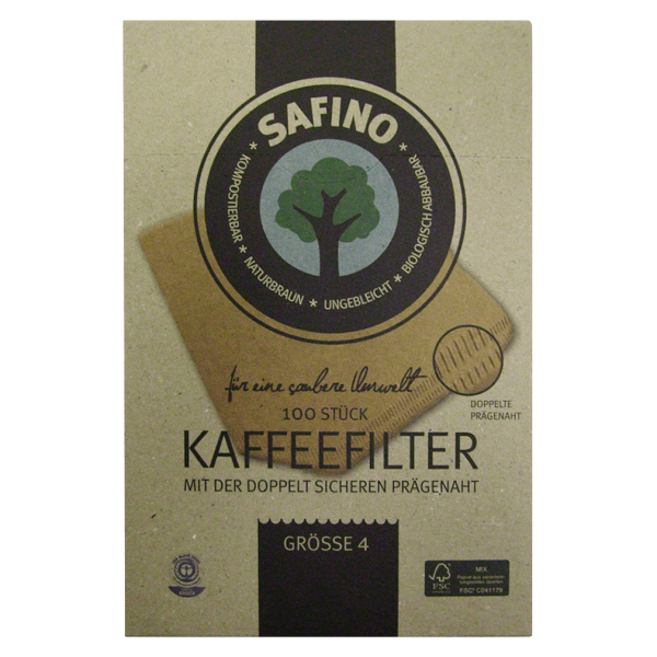 Safino Økologisk kaffefilter størrelse 4