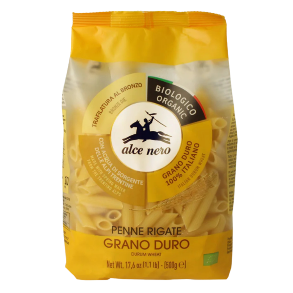 Alce Nero Økologisk penne rigate af durumhvede, 500g