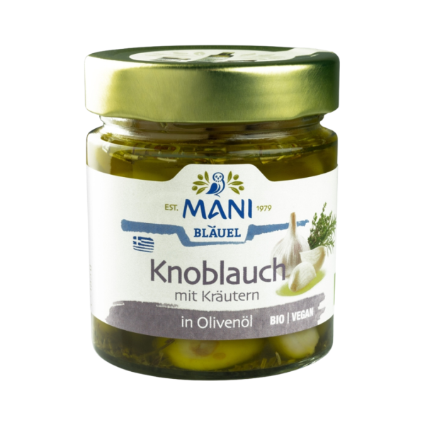 Mani Bio Knoblauch in Olivenöl mit Kräutern