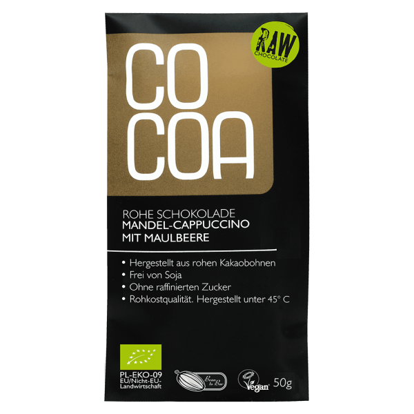 Cocoa Økologisk rå chokolade mandel Cappuccino