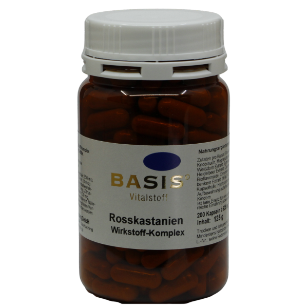 BASIS Hestekastanje kompleks kapsler med krom, 60 stk.