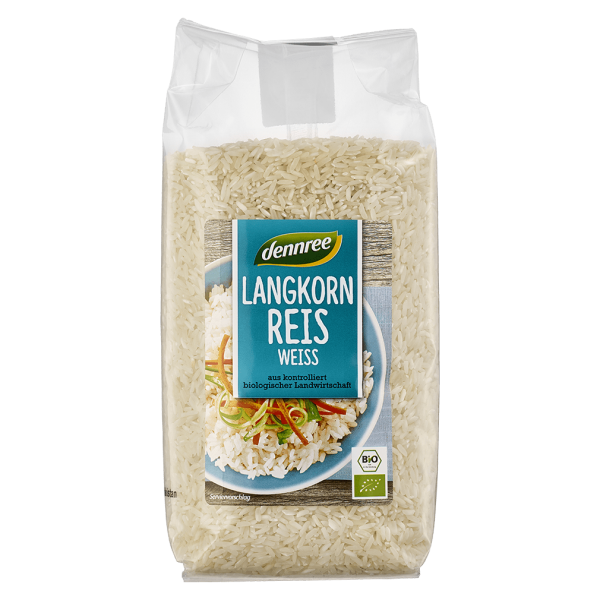 dennree Økologiske langkornede ris, hvide