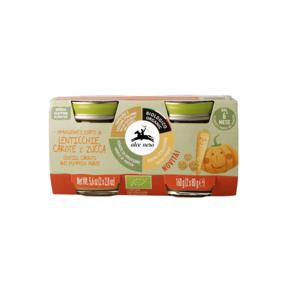 Alce Nero Bio Linsen, Karotten und Kürbis, 160g