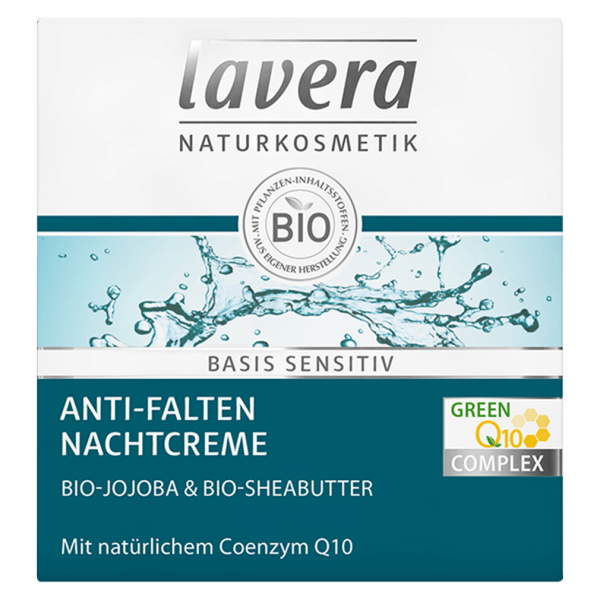 Lavera basis sensitiv anti-rynke natcreme Q10, 50 ml krukke