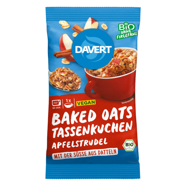 Davert Bio Baked Oats Tassenkuchen Apfelstrudel