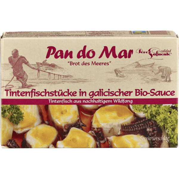 Pan do Mar Blækspruttestykker, i galicisk økologisk sauce