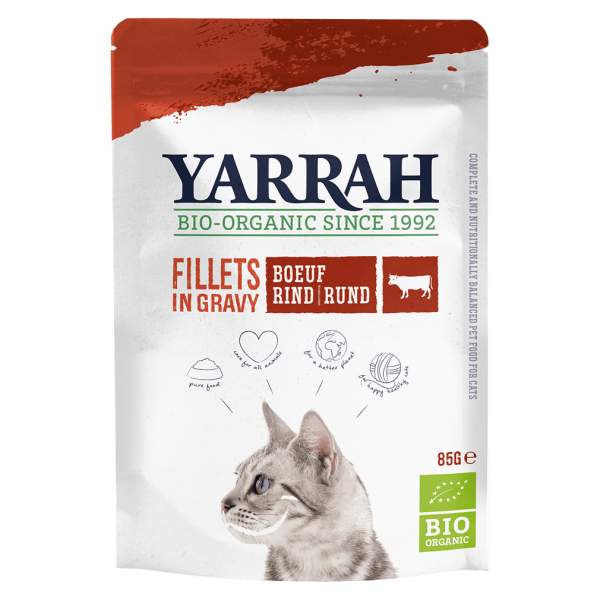 Yarrah Økologisk kattepose Fileter oksekød i sauce