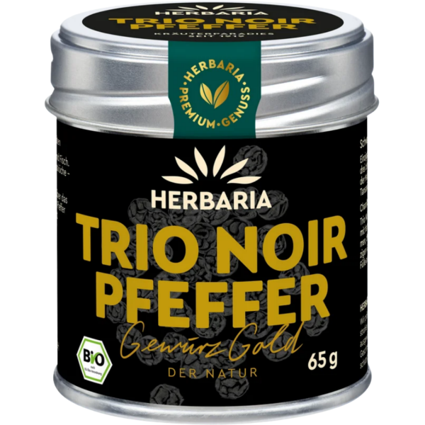 Herbaria Økologisk peber Trio Noir, hele korn, 75 g