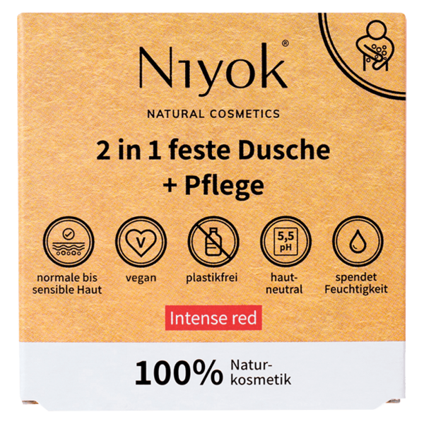 Niyok 2 i1 solid shower &amp; care, Intense Red