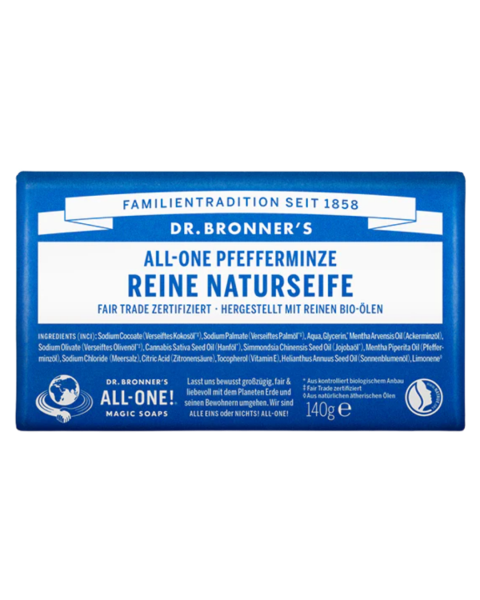 Dr. Bronners  Pebermynte natursæbe fast, 140 g