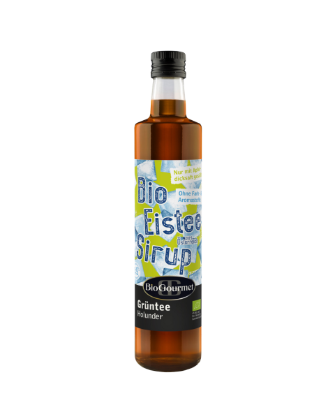 BioGourmet Bio Bio Eistee Sirup Grüntee Holunder, 500ml
