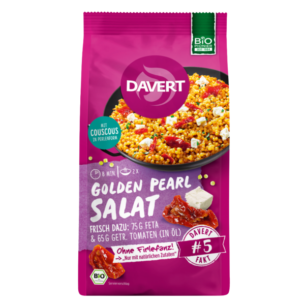 Davert Davert Golden Pearl salat med pearl couscous, økologisk